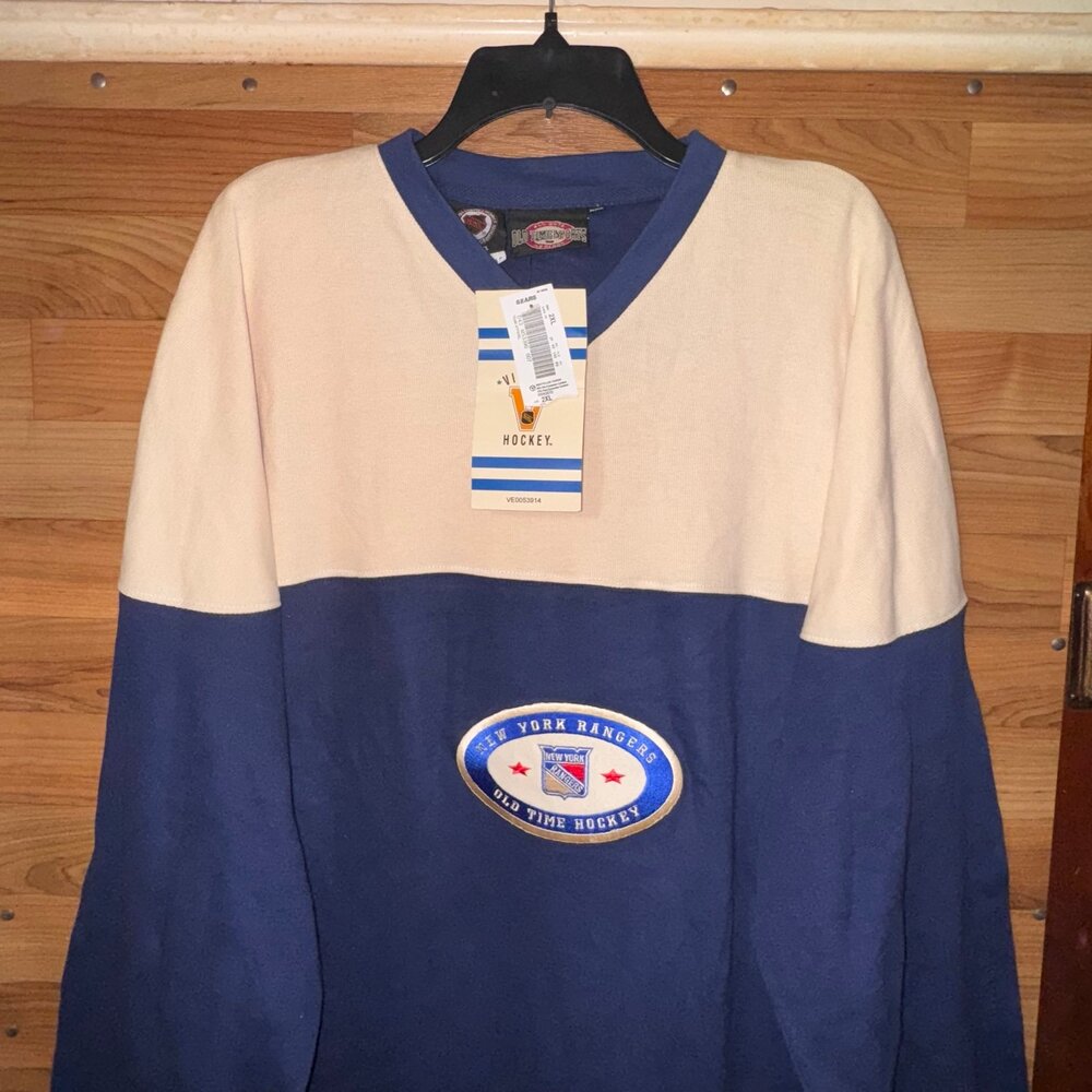 Vintage NWT Old Time Hockey New York Rangers Sweater Size 2XL